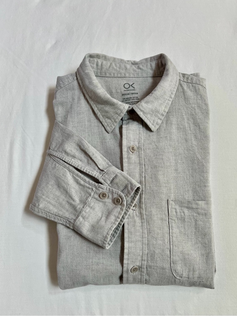 Outerknown Project Nomadic Men’s Medium Gray Long Sleeve Button Front Shirt